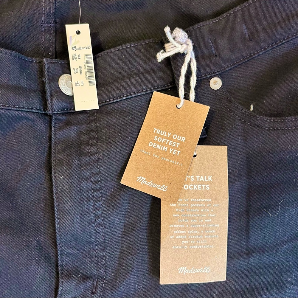 Madewell Petite 9" Mid-Rise Skinny Jeans in Lunar Wash TENCEL™ Denim Black J6550 - Picture 11 of 12